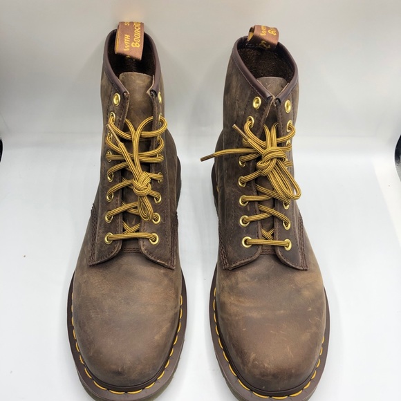 Dr Martens 11822 Tan Brown Leather Boots Mens Sz 9 - Picture 5 of 10